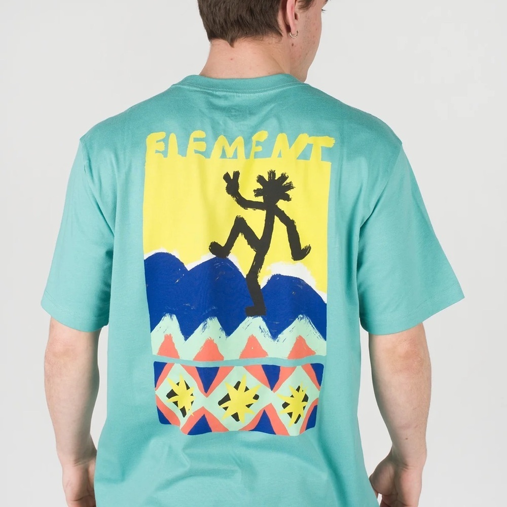 Element Men's Organic Cotton Relaxed Fit Bright Teal T-Shirt Size Medium NWT